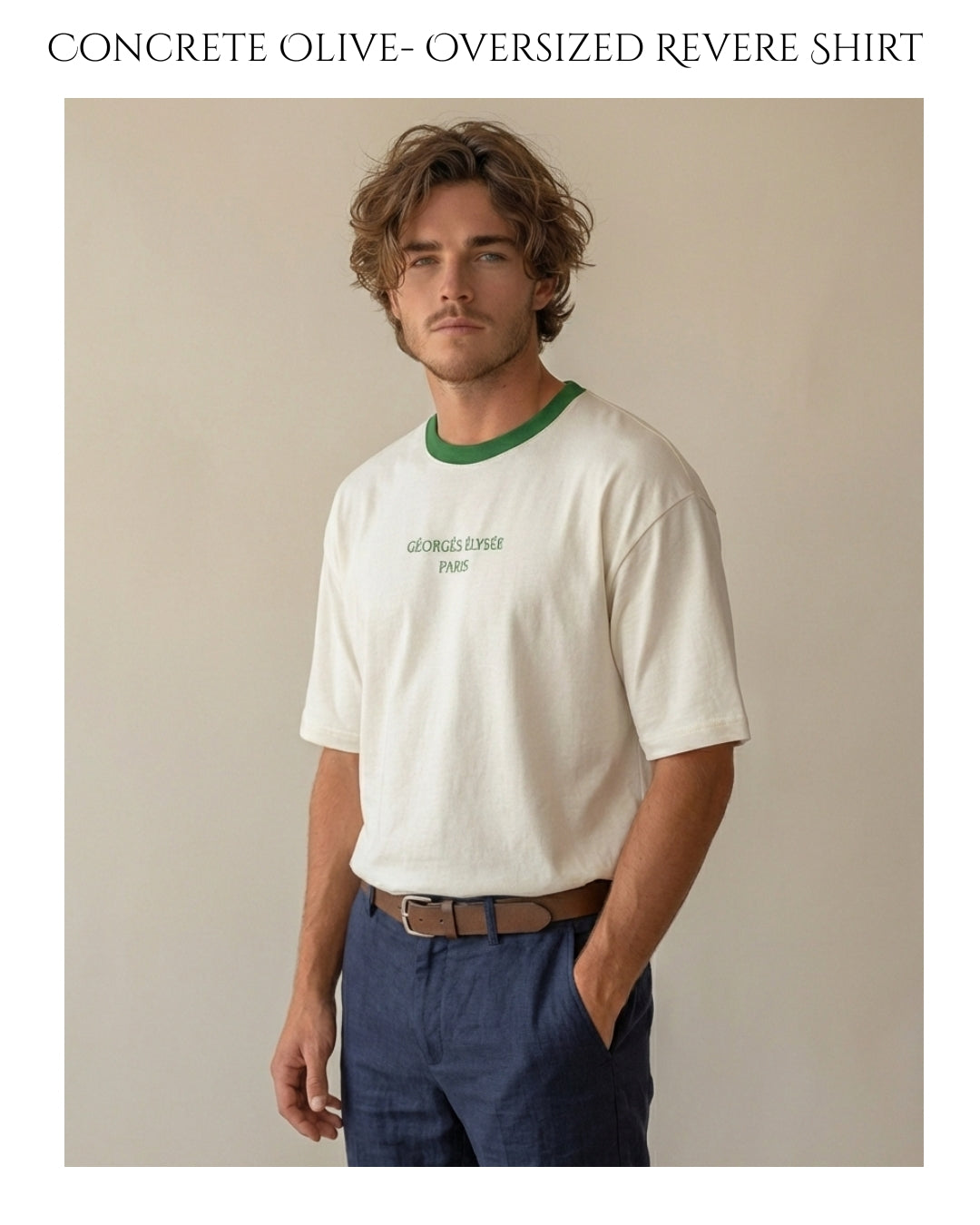 Concrete Olive - Élan Suprême Oversized Revere Shirt