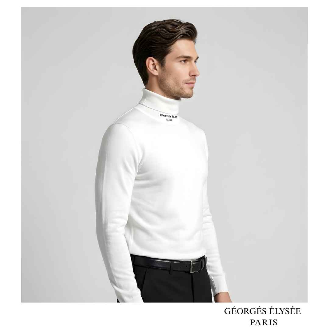 White - Mens slim fit roll neck