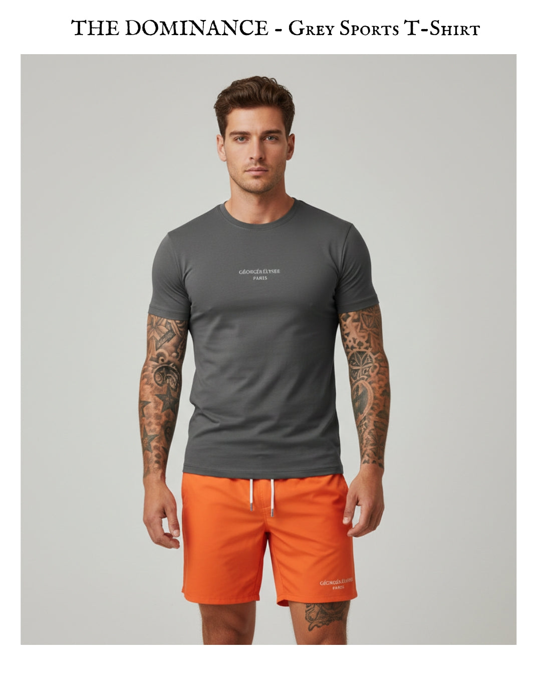 THE DOMINANCE - Grey Performance Sports T-Shirt