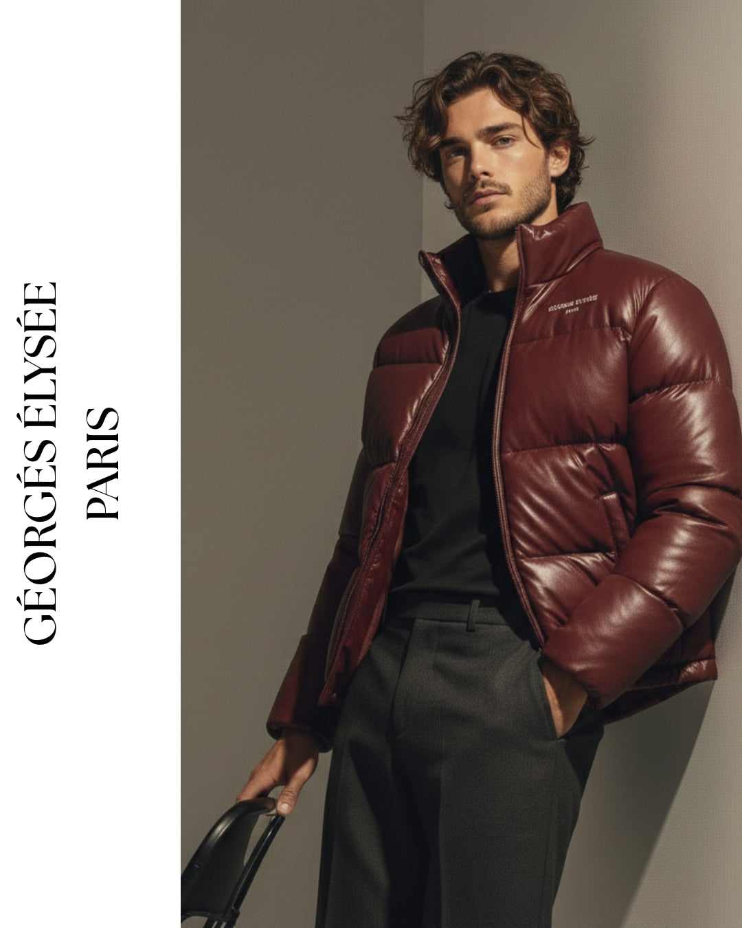 Burgundy - Mens Puffer Jacket