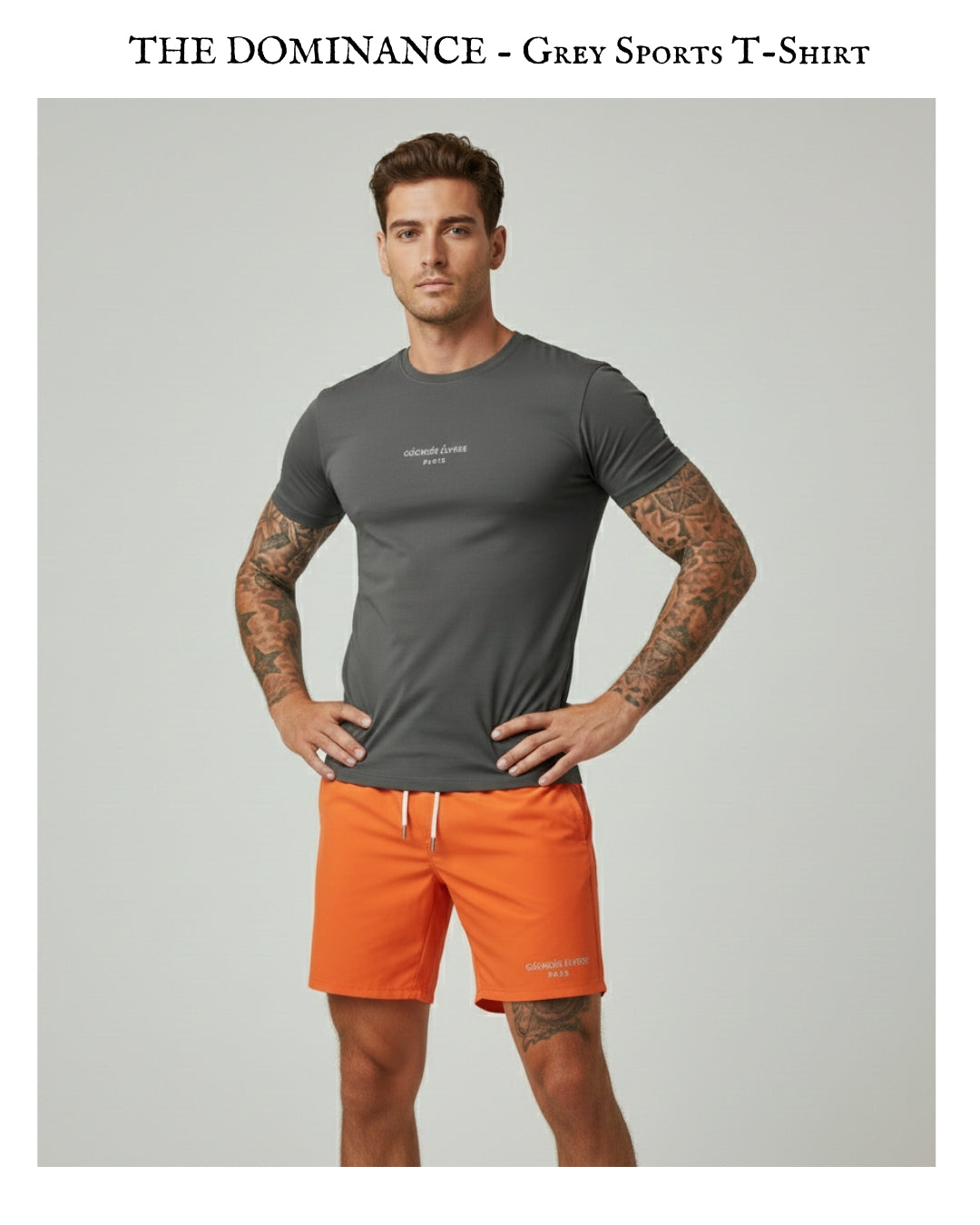 THE DOMINANCE - Grey Performance Sports T-Shirt