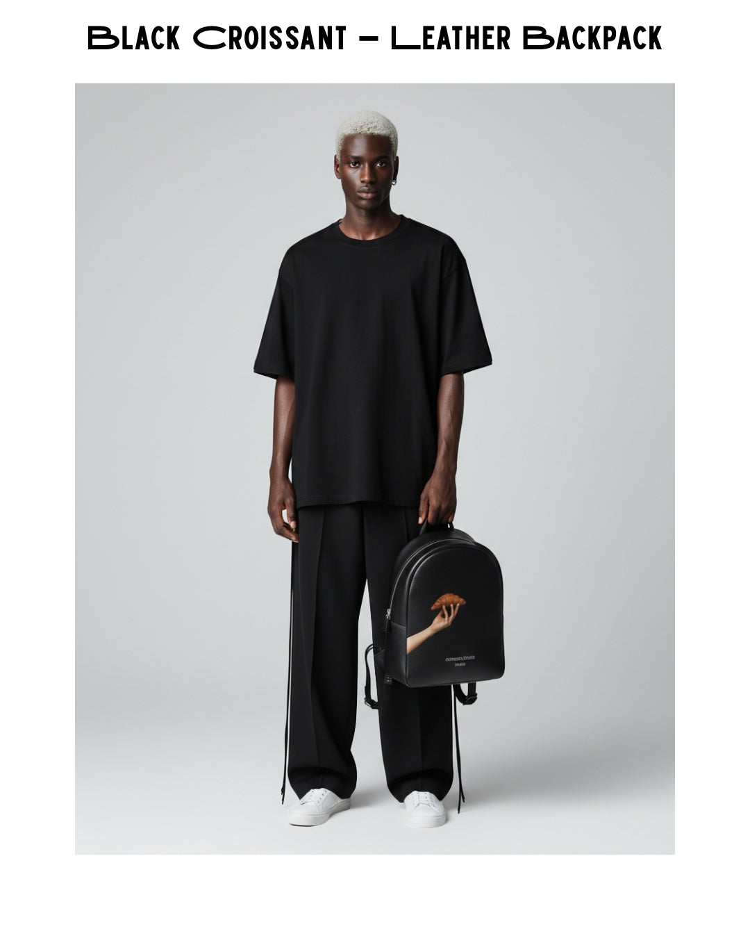 Black Croissant – Leather Backpack