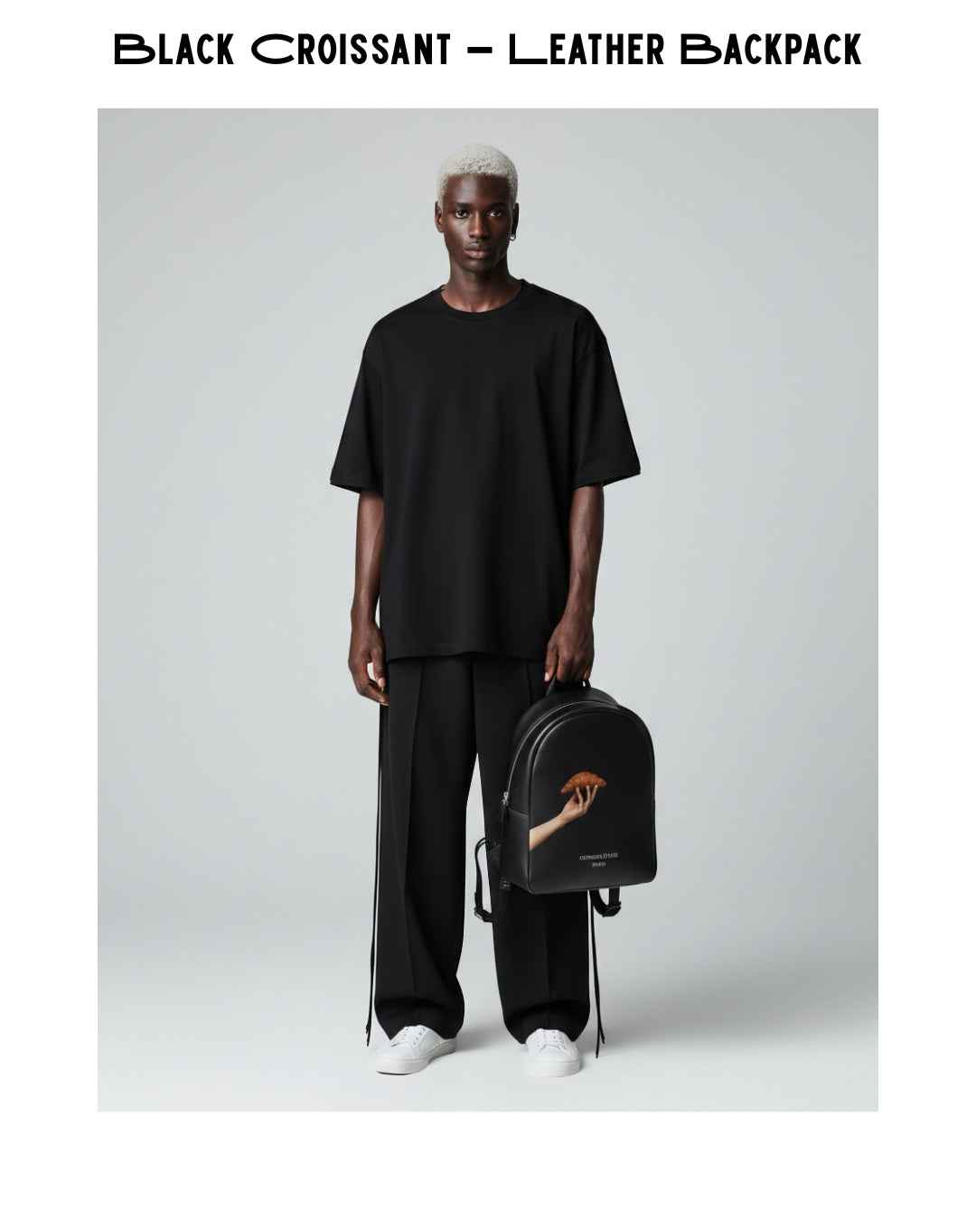 Black Croissant – Leather Backpack
