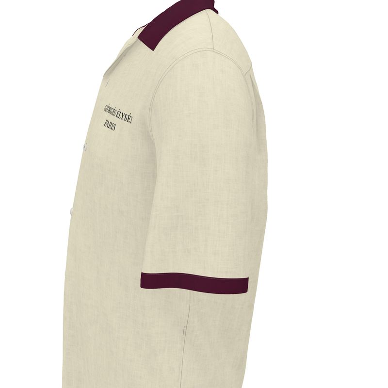 Beige-Bordeaux - The Signature Camp Collar Shirt