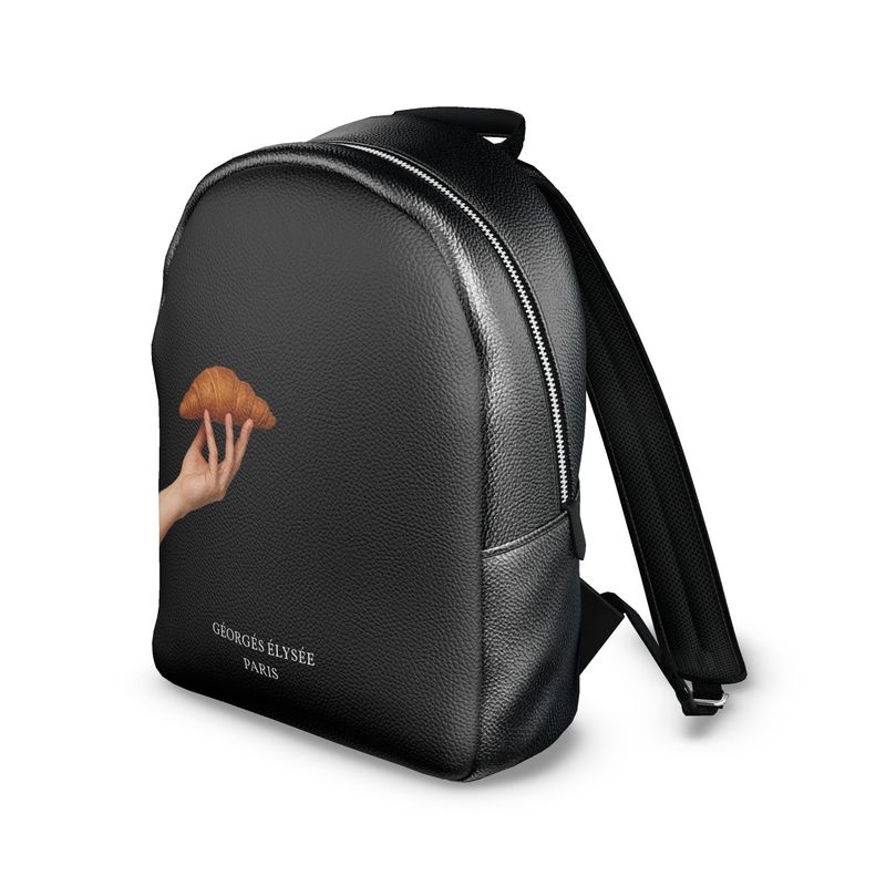 Black Croissant – Leather Backpack