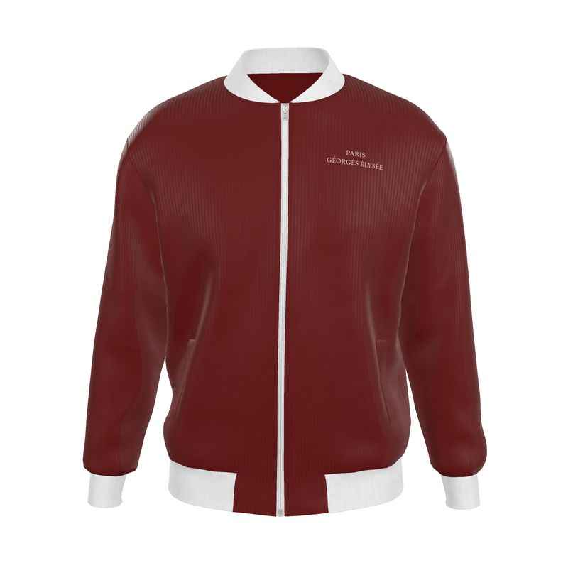 burgundy - Mens Reversible Silk Bomber Jacket