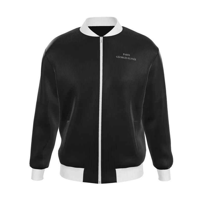 Black - Mens Reversible Silk Bomber Jacket