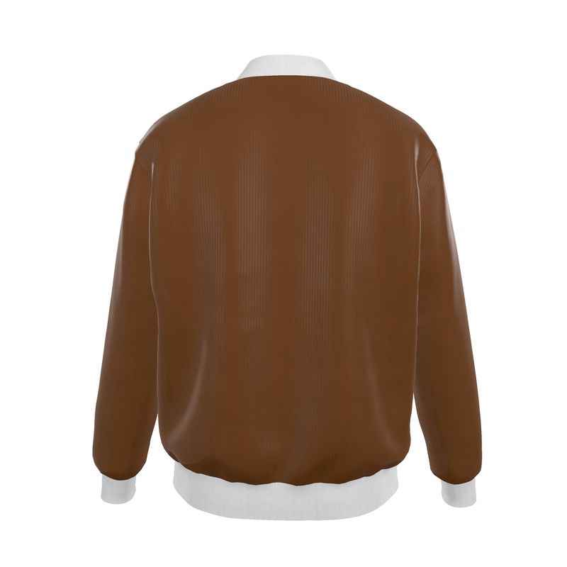 Brown - Mens Reversible Silk Bomber Jacket