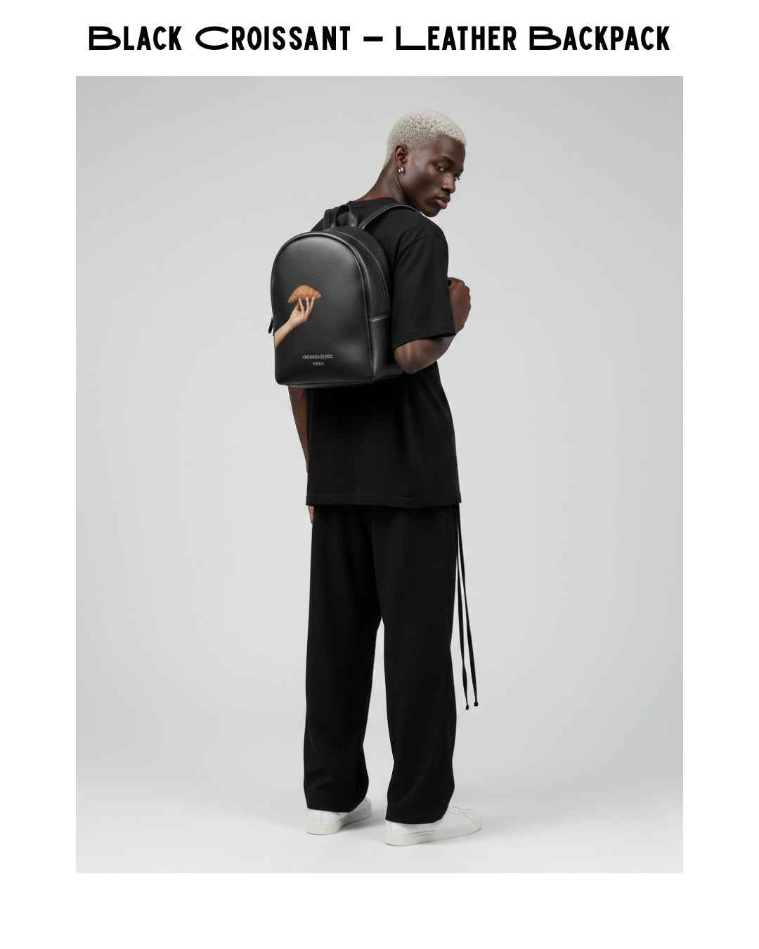 Black Croissant – Leather Backpack