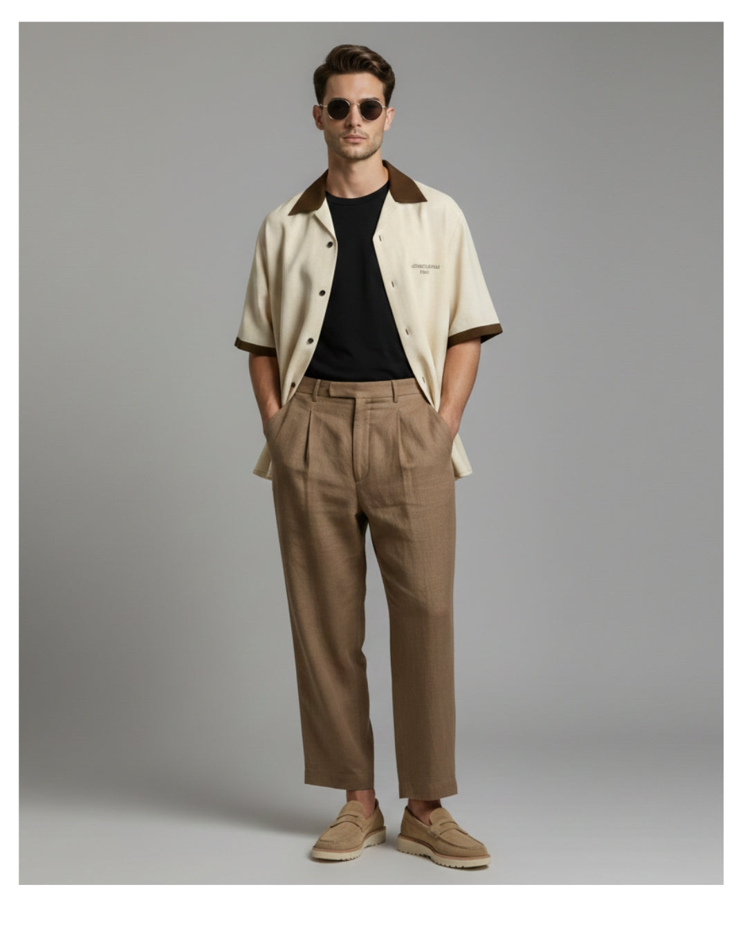 Beige - The Signature Camp Collar Shirt
