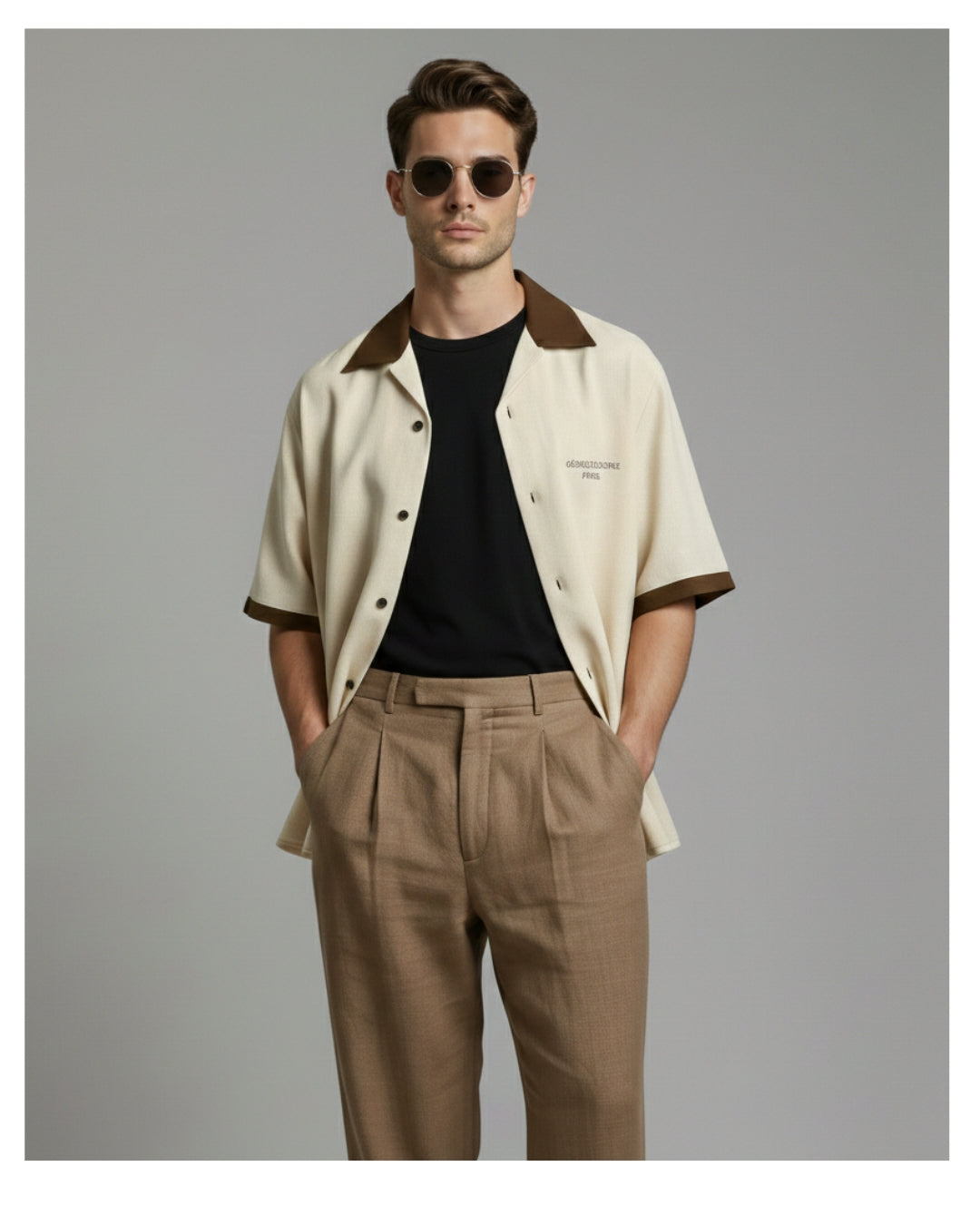 Beige - The Signature Camp Collar Shirt