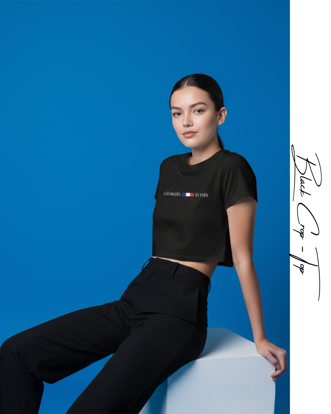 Black Crop Top T-Shirt