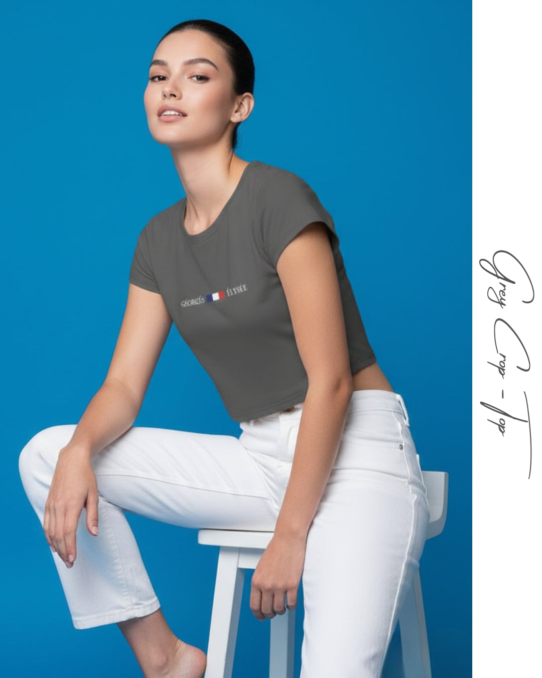 Grey Crop Top T-Shirt