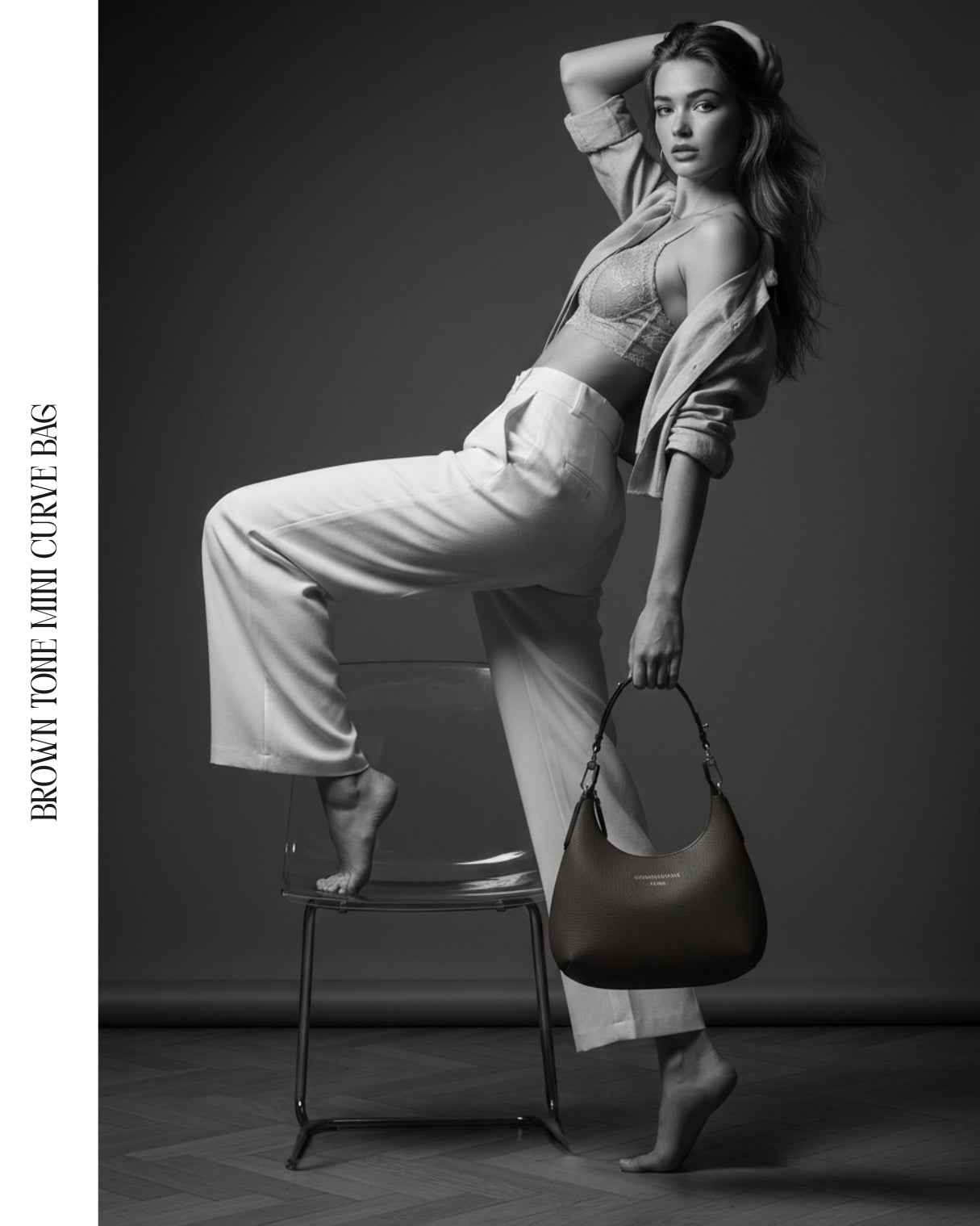 Brown tone Mini Curve Bag