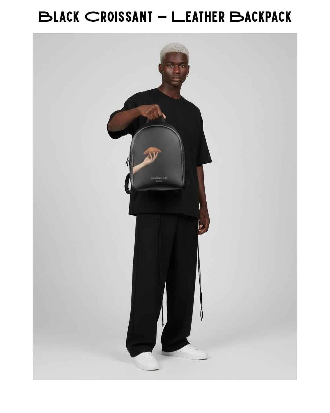 Black Croissant – Leather Backpack