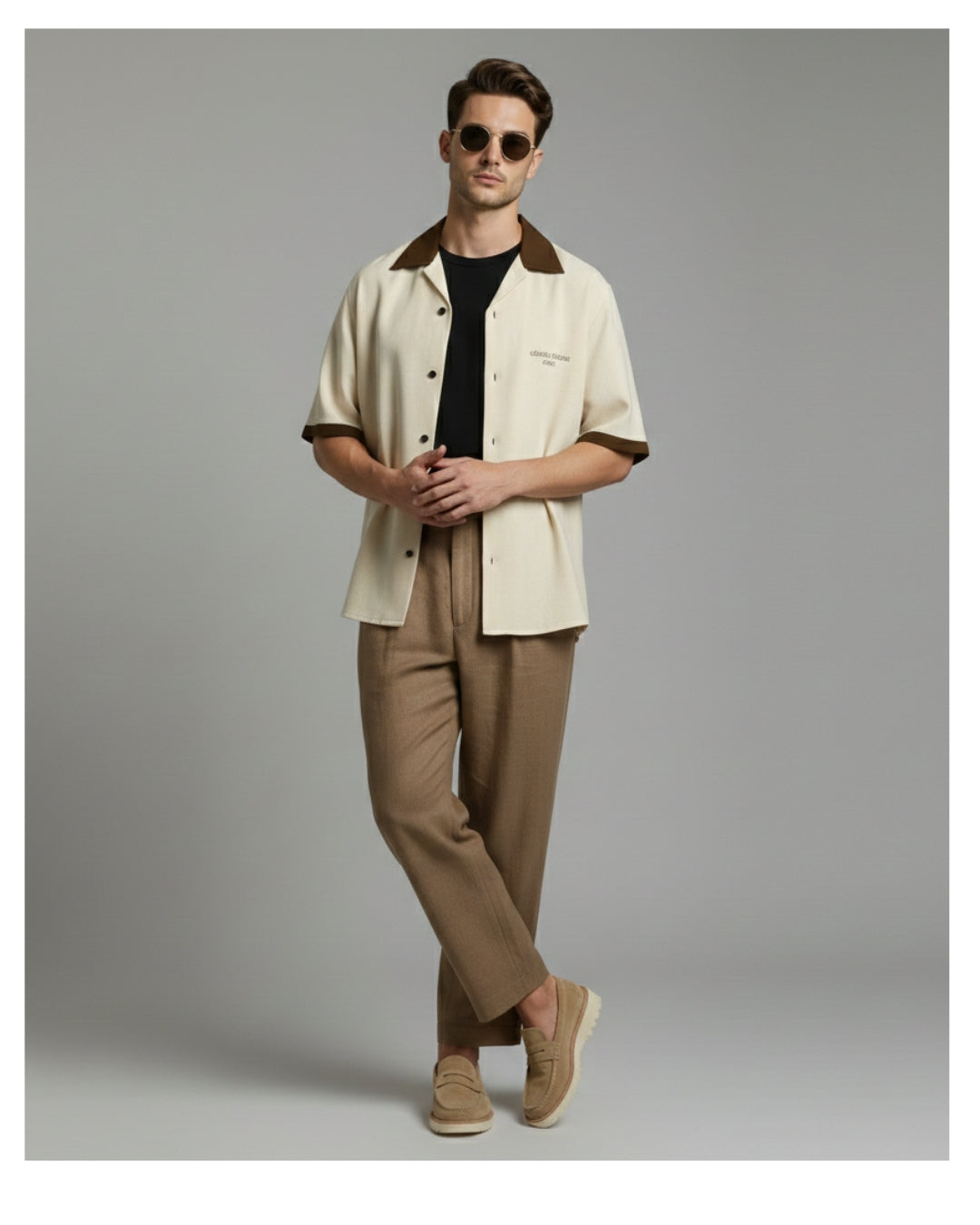 Beige - The Signature Camp Collar Shirt