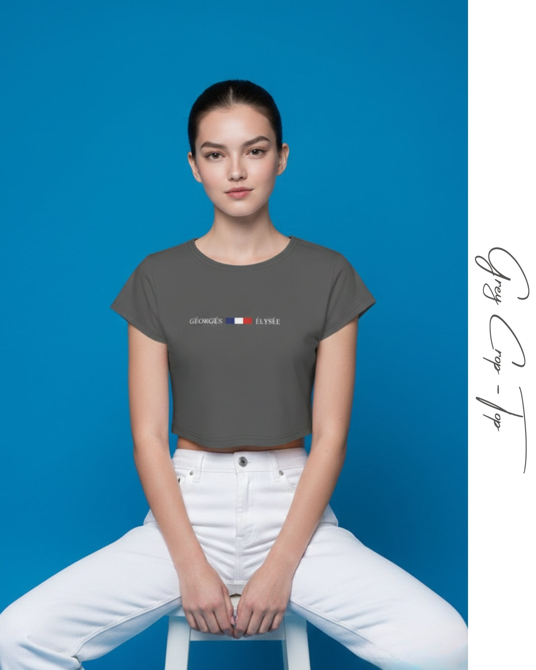 Grey Crop Top T-Shirt