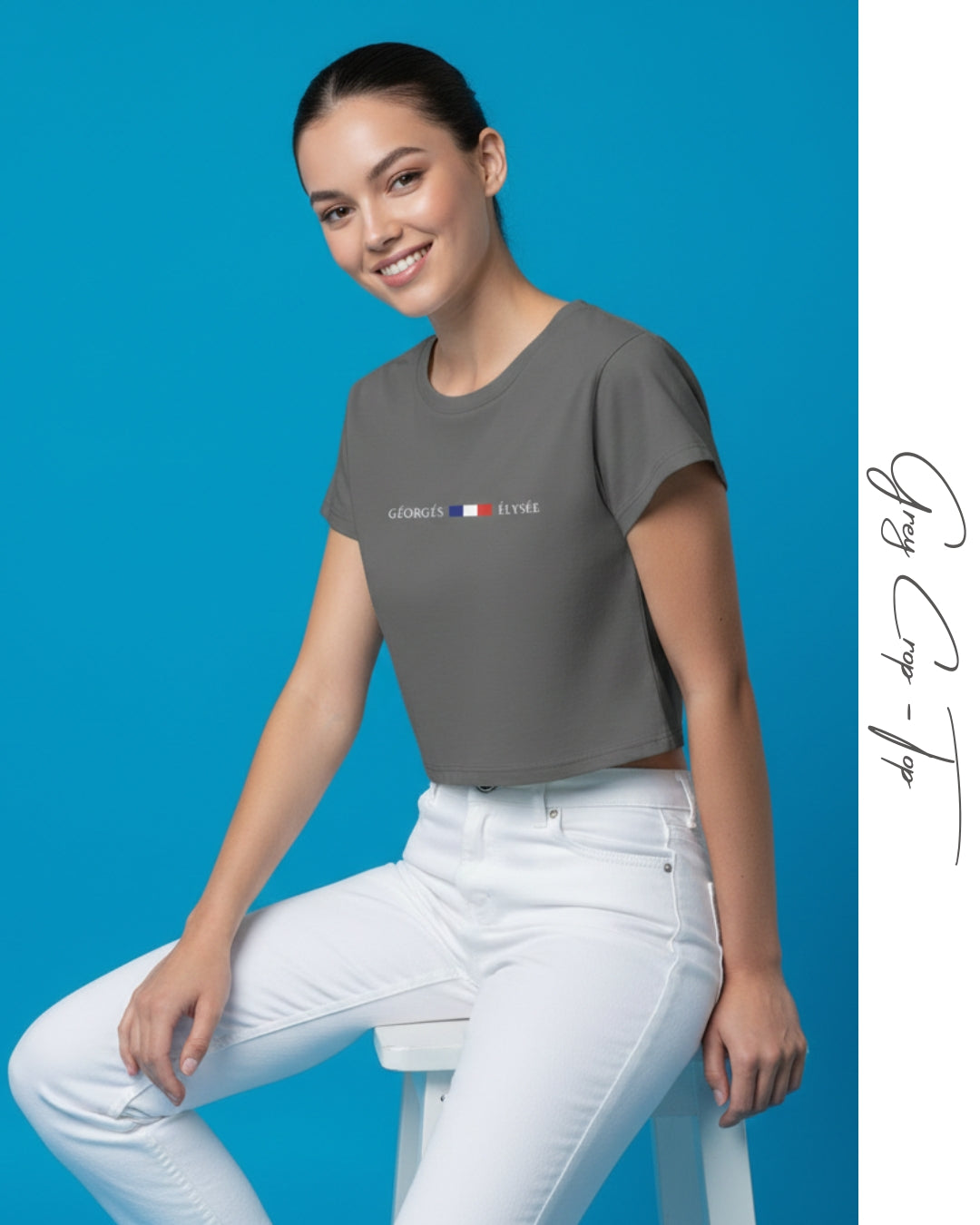 Grey Crop Top T-Shirt