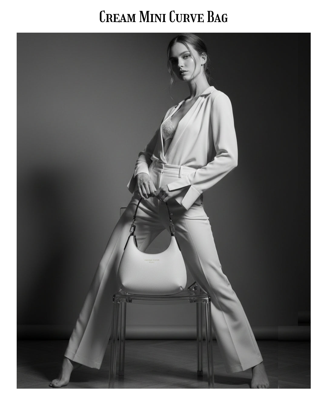 Cream Mini Curve Bag