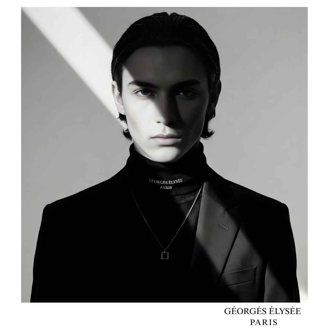 Black - Mens slim fit roll neck