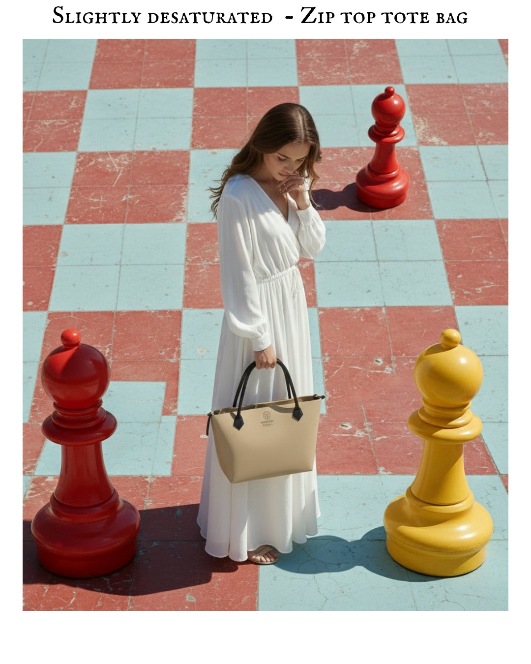 Slightly desaturated - Zip top tote bag