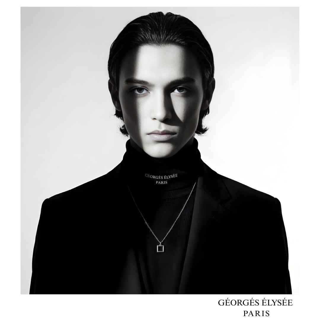 Black - Mens slim fit roll neck