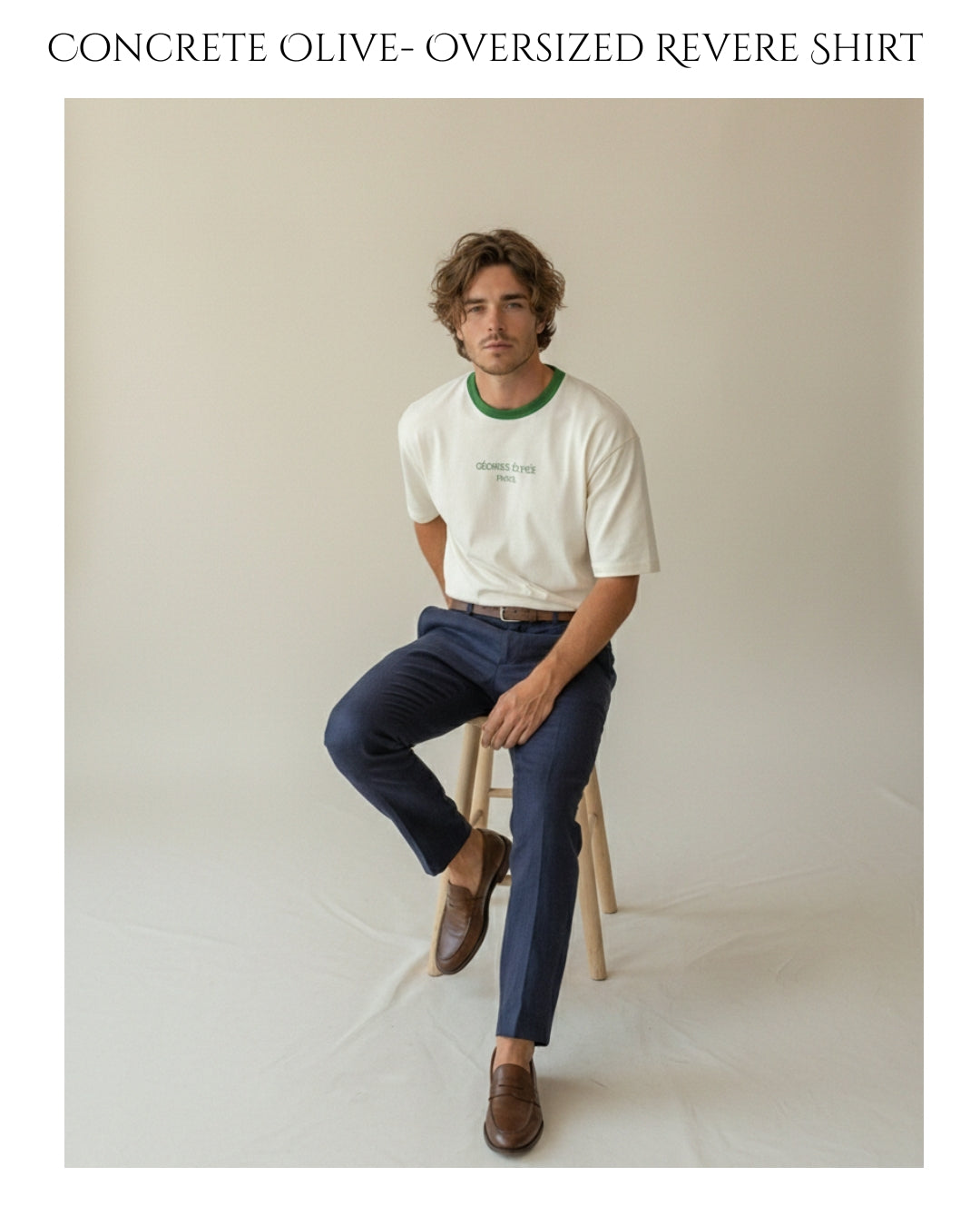 Concrete Olive - Élan Suprême Oversized Revere Shirt