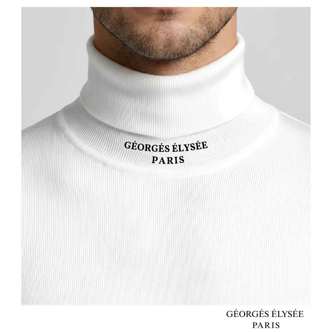 White - Mens slim fit roll neck