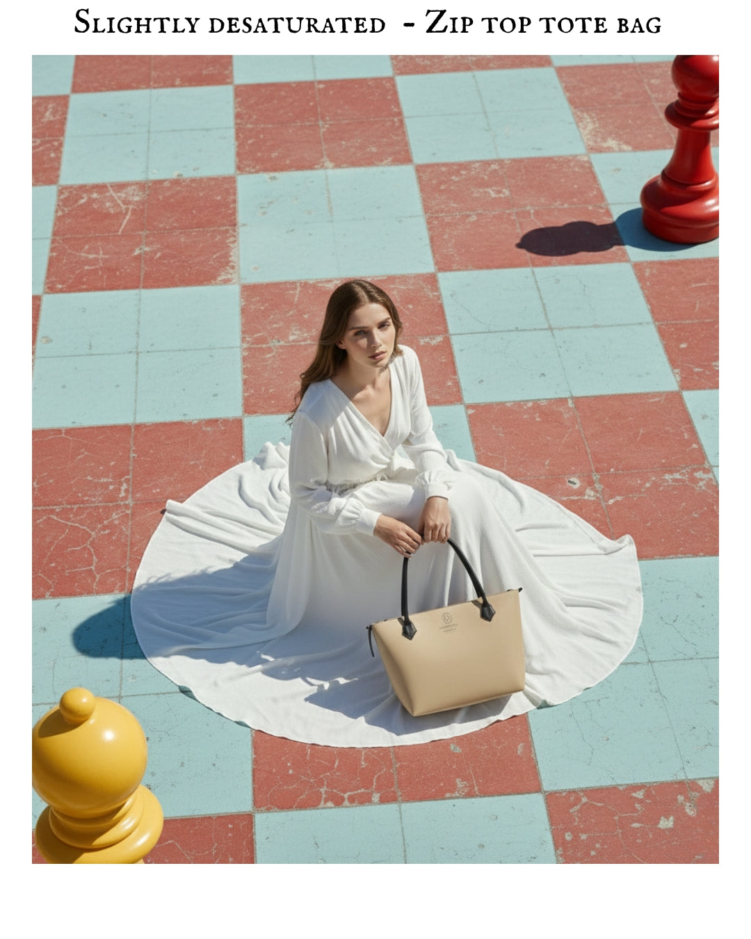 Slightly desaturated - Zip top tote bag