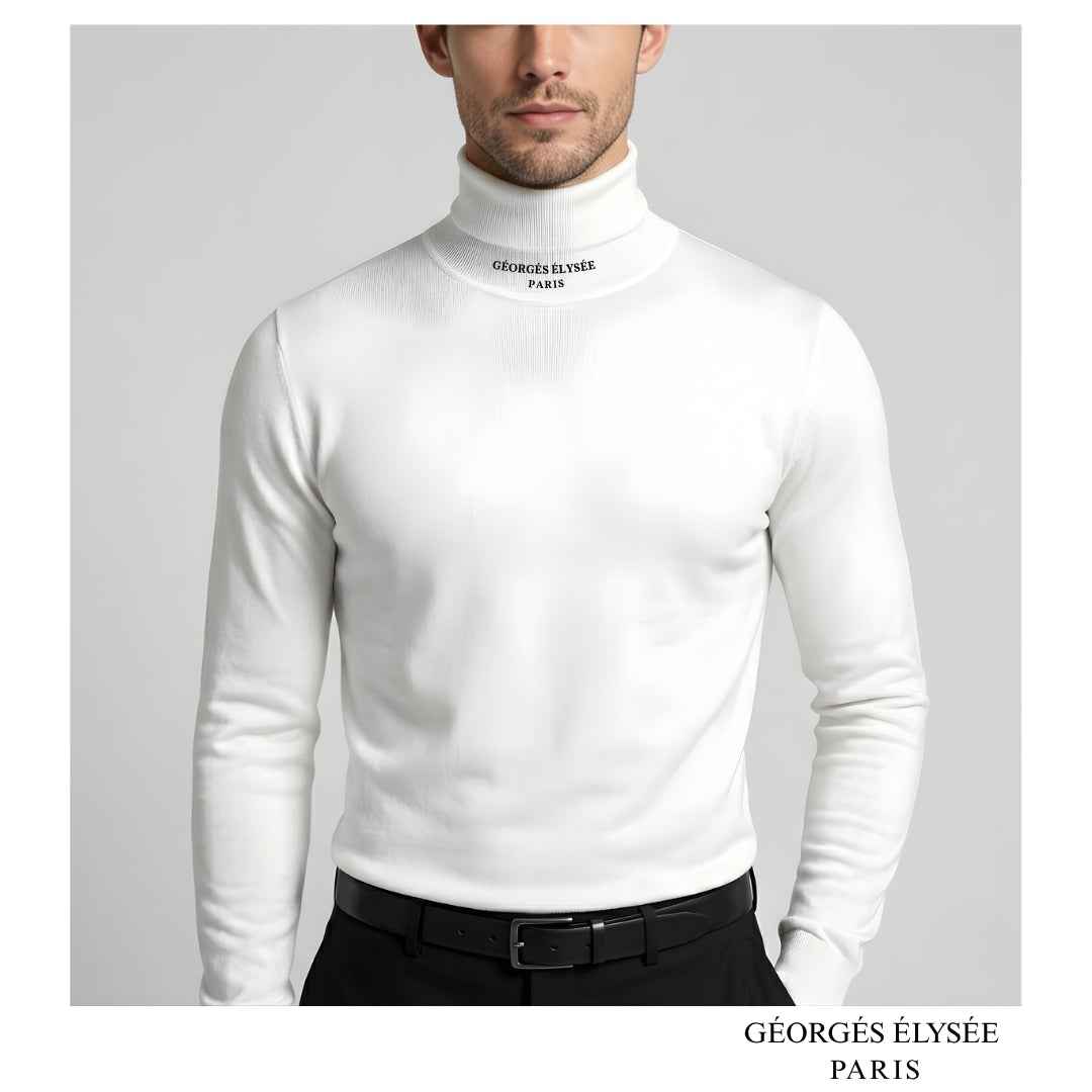 White - Mens slim fit roll neck