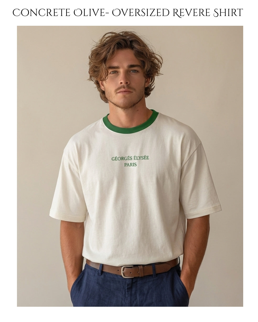 Concrete Olive - Élan Suprême Oversized Revere Shirt