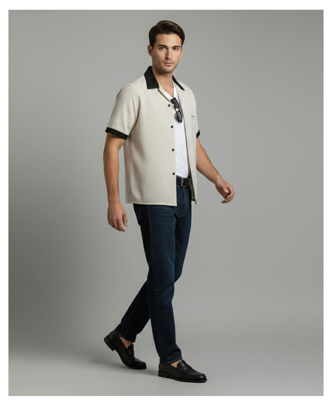 Grey - The Signature Camp Collar Shirt