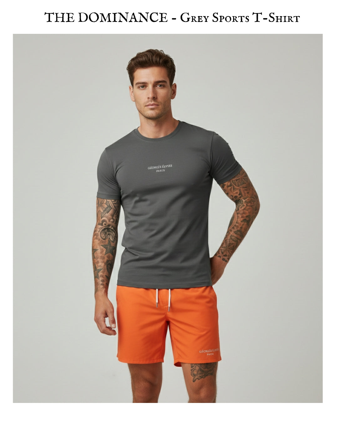 THE DOMINANCE - Grey Performance Sports T-Shirt