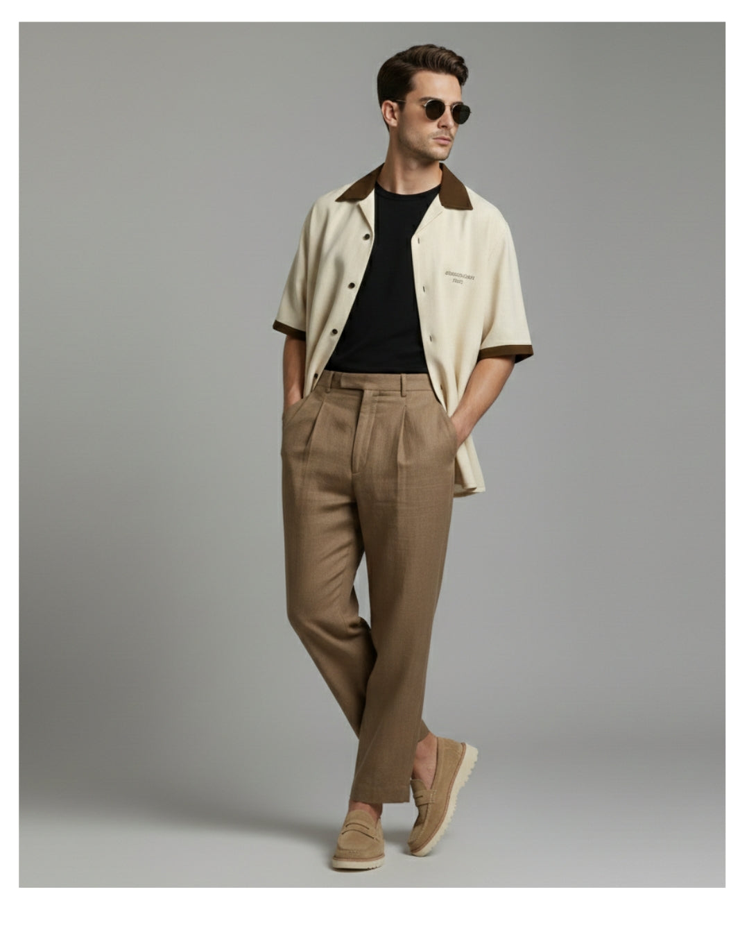 Beige - The Signature Camp Collar Shirt