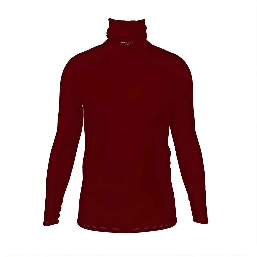 Burgundy - Mens slim fit roll neck