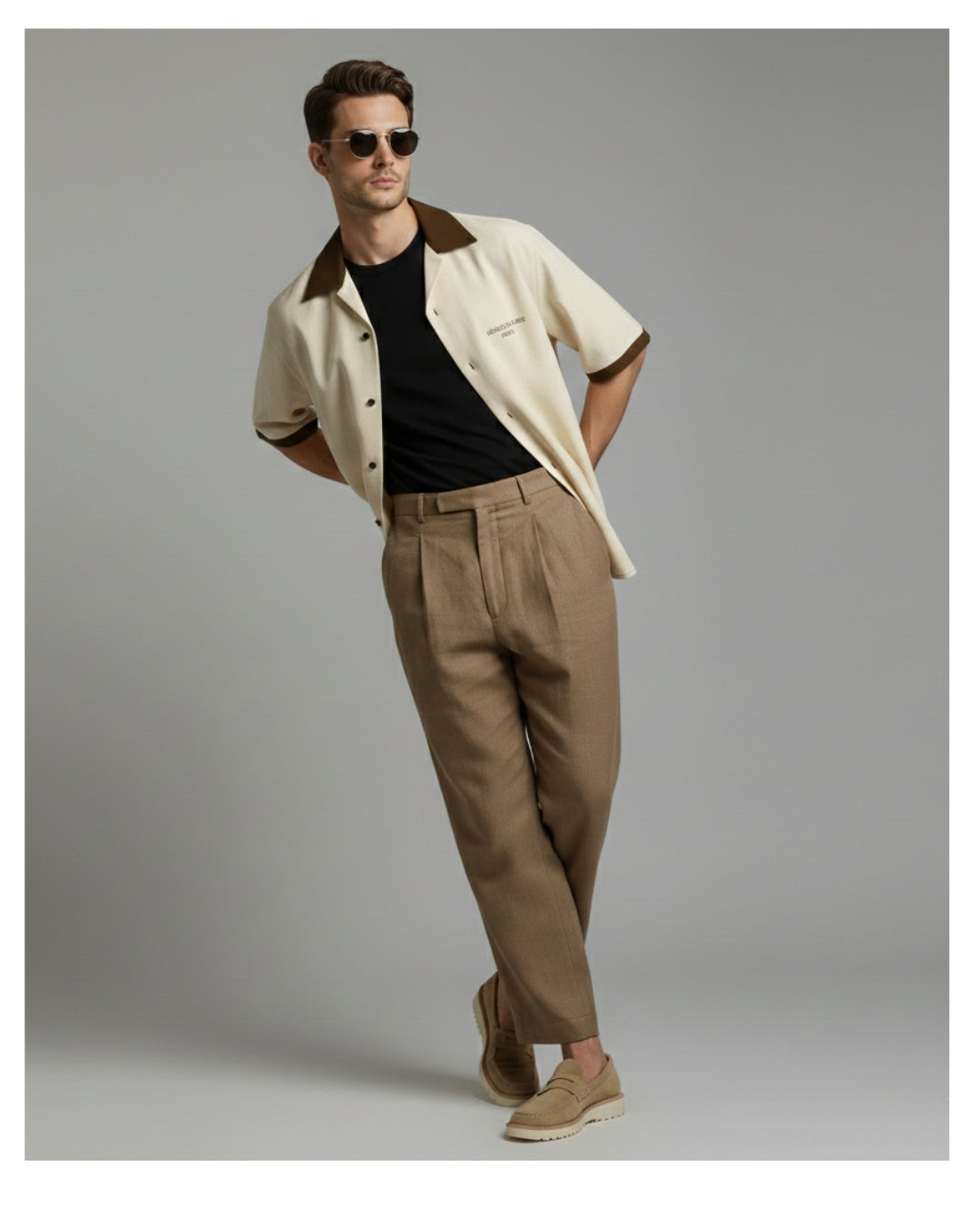 Beige - The Signature Camp Collar Shirt