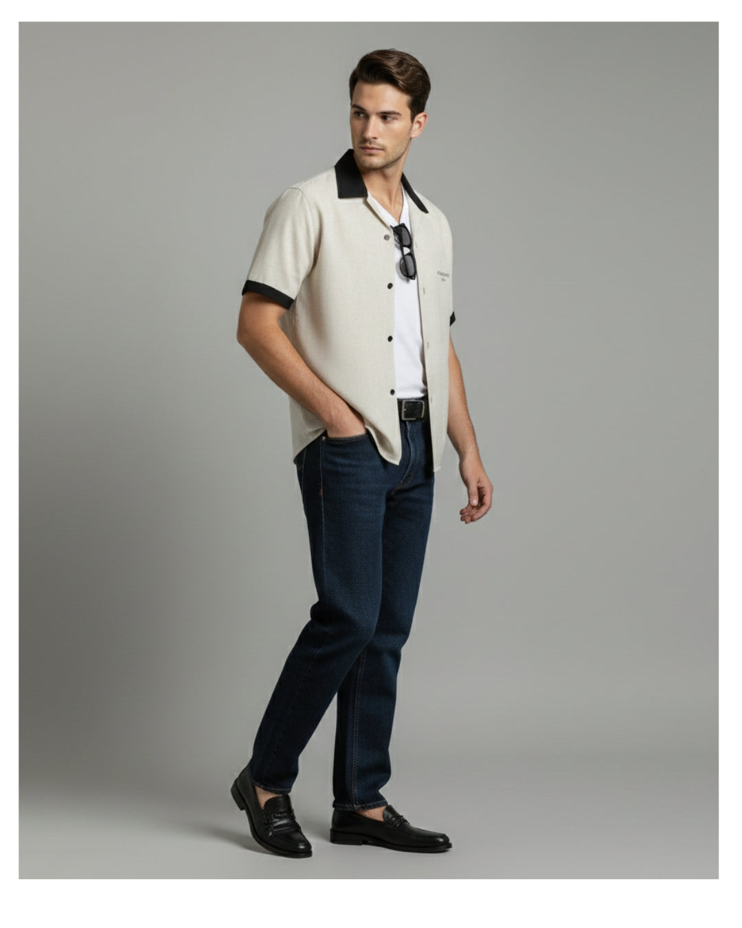 Grey - The Signature Camp Collar Shirt