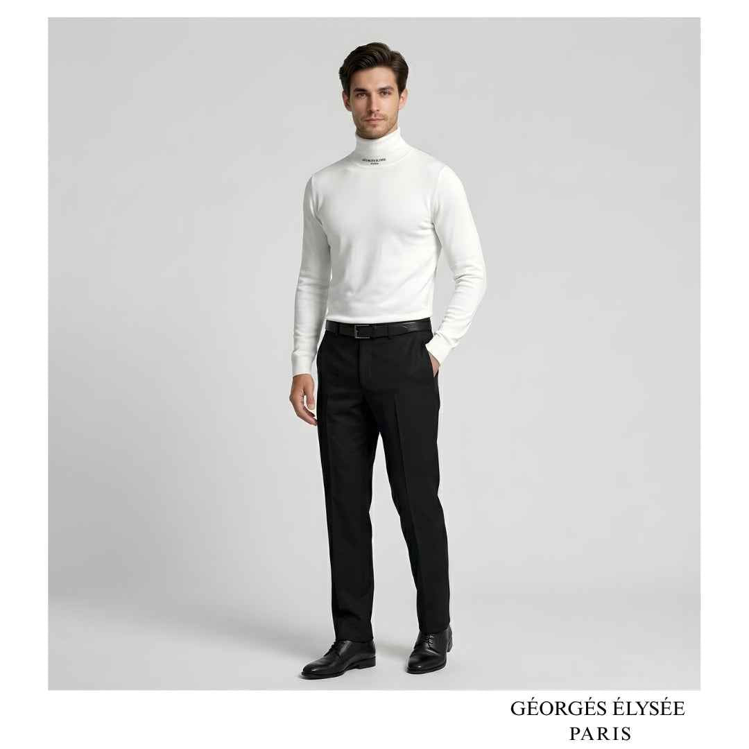 White - Mens slim fit roll neck