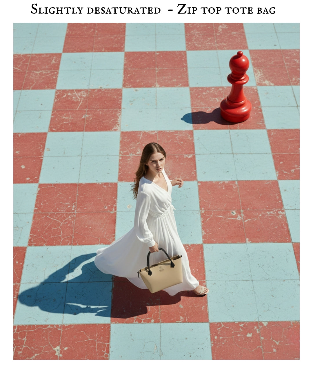 Slightly desaturated - Zip top tote bag