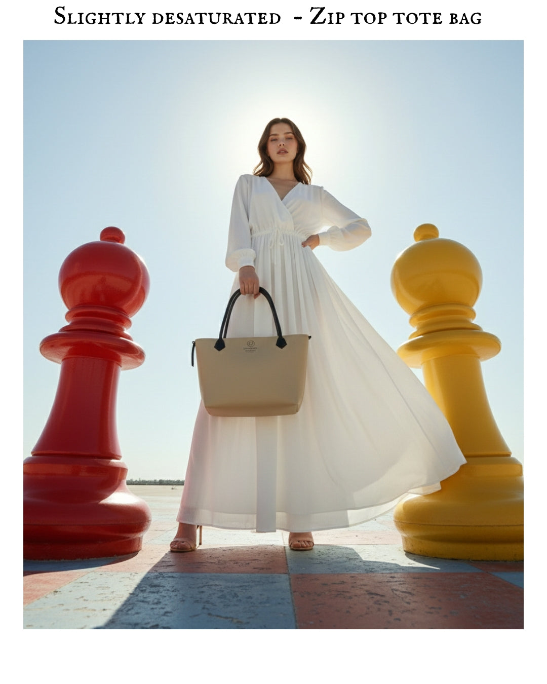 Slightly desaturated - Zip top tote bag