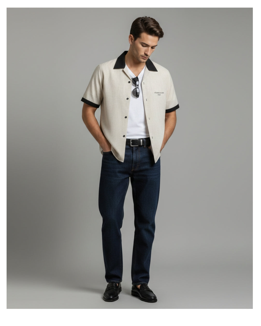 Grey - The Signature Camp Collar Shirt